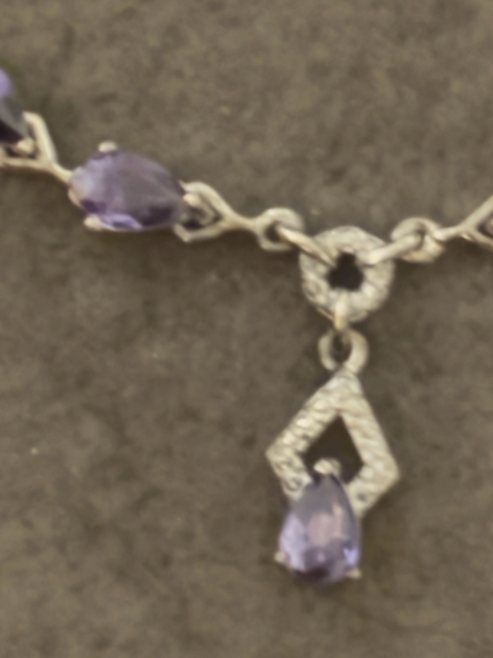 Sterling Silver Amethyst Teardrop Pendant Necklace - Women Jewelry